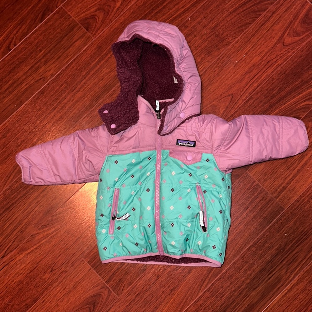 EXCELLENT CONDITION! Patagonia Reversible Tribbles Hooded Jacket Toddler Girls
